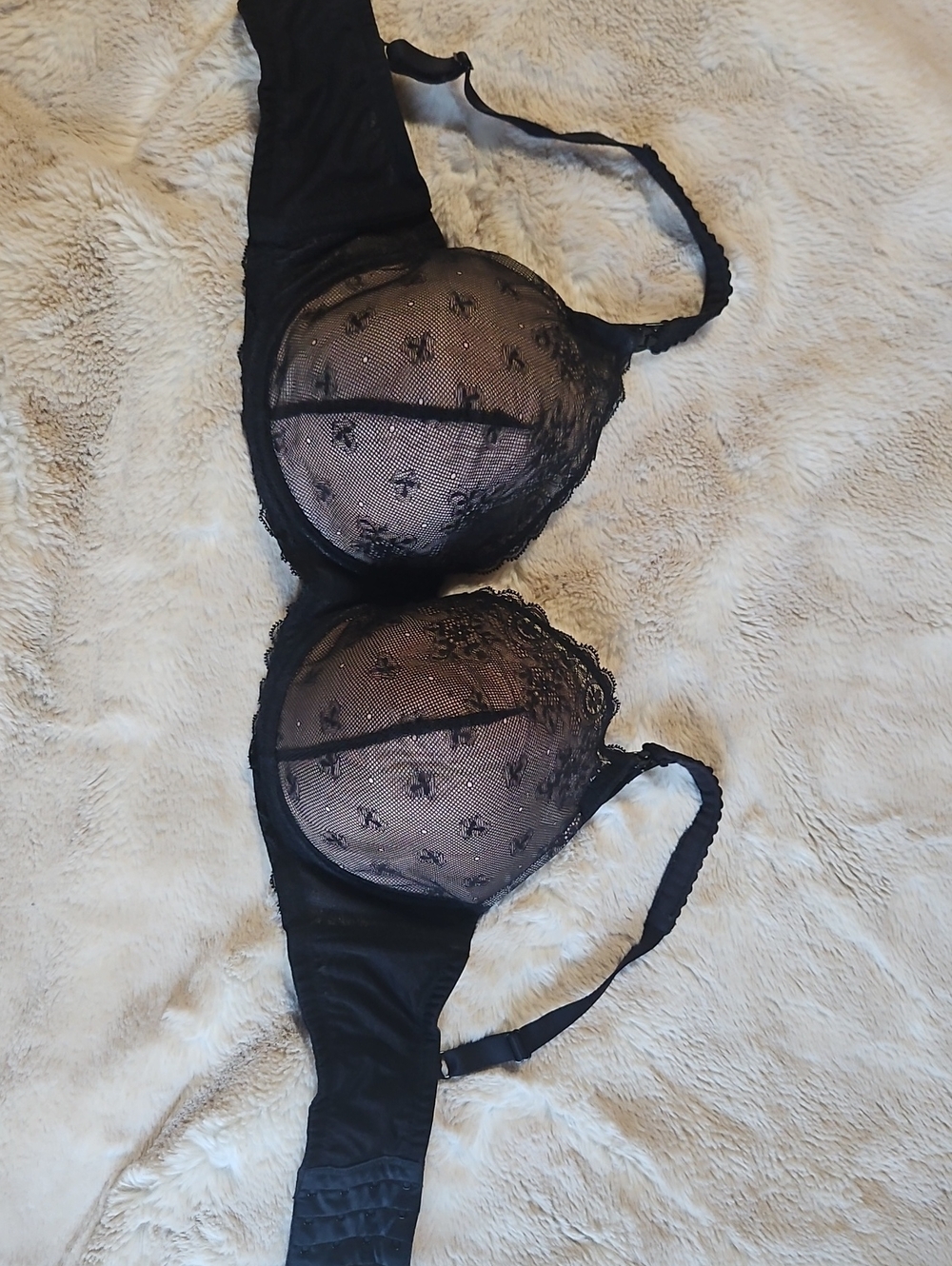 Le Mystere Black Sheer Lace Underwire Nursing Bra